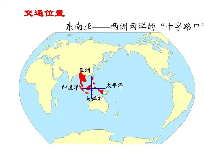 亚洲 印度洋 大洋洲 太平洋交通位置 东南亚——两洲两洋的"十字路口"